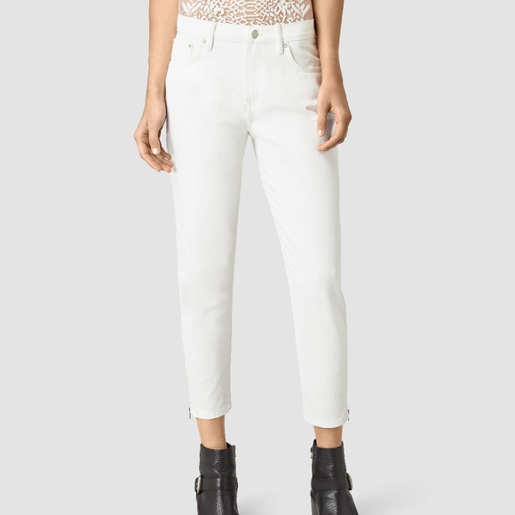 AllSaints Jasper Denim Jeans Cropped Ankle Zip - Picture 5 of 12